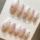 Reusable Rose Quartz| Premium Press on Nails Gel Hand Painted Pressons Customizable Gel Nail Artist faux nails TMR812