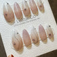 Reusable Rose Quartz| Premium Press on Nails Gel Hand Painted Pressons Customizable Gel Nail Artist faux nails TMR812