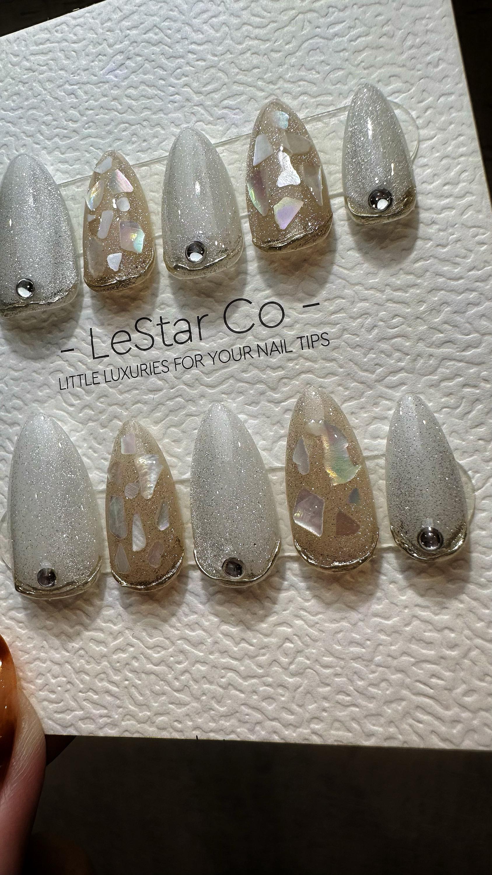 Reusable Frosted Opalescence Cat Eye Effect| Premium Press on Nails Gel Hand Painted Pressons Customizable Gel Nail Artist faux nails TMR813