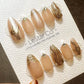 Reusable Golden Mirage| Premium Press on Nails Gel Hand Painted Pressons Customizable Gel Nail Artist faux nails TMR816