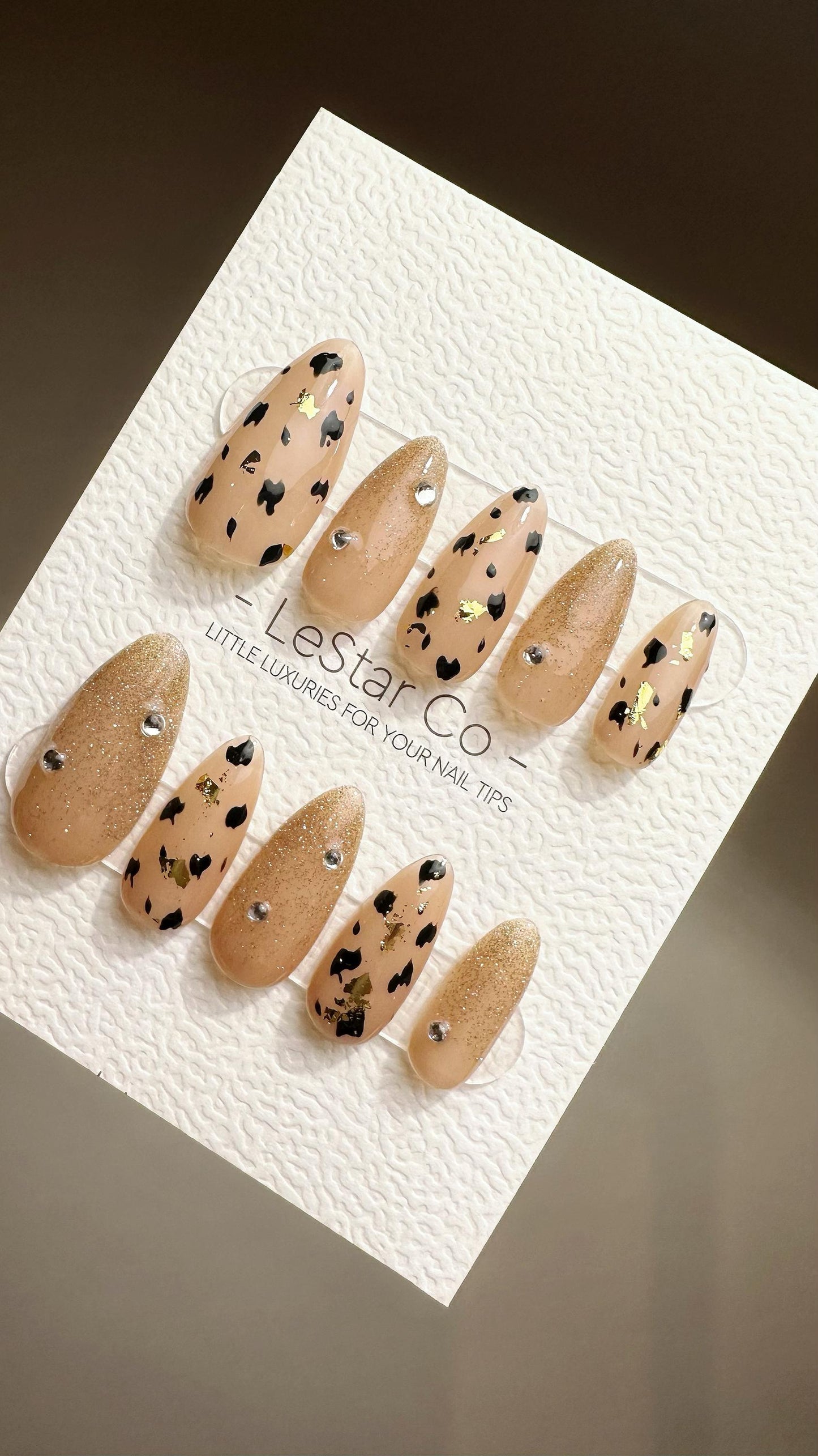 Reusable Bold Leopard Luxe | Premium Press on Nails Gel | Fake Nails | Handprint Gel Nail Faux nails TMR785