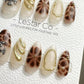 Reusable Earthy Luxe | Premium Press on Nails Gel Hand Painted Pressons Customizable Gel Nail Artist faux nails ML800