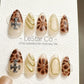 Reusable Earthy Luxe | Premium Press on Nails Gel Hand Painted Pressons Customizable Gel Nail Artist faux nails ML800