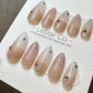 Reusable Rose Quartz| Premium Press on Nails Gel Hand Painted Pressons Customizable Gel Nail Artist faux nails TMR812