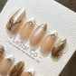 Reusable Golden Mirage| Premium Press on Nails Gel Hand Painted Pressons Customizable Gel Nail Artist faux nails TMR816