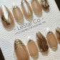 Reusable Golden Mirage| Premium Press on Nails Gel Hand Painted Pressons Customizable Gel Nail Artist faux nails TMR816