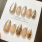 Reusable Golden Mirage| Premium Press on Nails Gel Hand Painted Pressons Customizable Gel Nail Artist faux nails TMR816