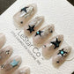 Reusable Stellar Nightscape| Premium Press on Nails Gel Hand Painted Pressons Customizable Gel Nail Artist faux nails TMR817