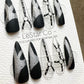 Reusable Metallic Veil| Premium Press on Nails Gel Hand Painted Pressons Customizable Gel Nail Artist faux nails WY819