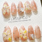 Reusable Crystal Blossom| Premium Press on Nails Gel Hand Painted Pressons Customizable Gel Nail Artist faux nails WY823