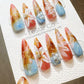 Reusable Coastal Sunrise| Premium Press on Nails Gel Hand Painted Pressons Customizable Gel Nail Artist faux nails WY824