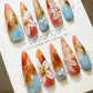 Reusable Coastal Sunrise| Premium Press on Nails Gel Hand Painted Pressons Customizable Gel Nail Artist faux nails WY824