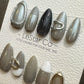 Reusable 3D Moonlit Charcoal Metallic Grey | Premium Press on Nails Gel | Fake Nails | Cute Fun Colorful Gel Nail Artist faux nails TMR827