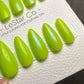 Reusable Zesty Lime Glitz Premium Press on Nails Gel Manicure Hand Painted Pressons Handmade | Lestarco faux nails TMR832