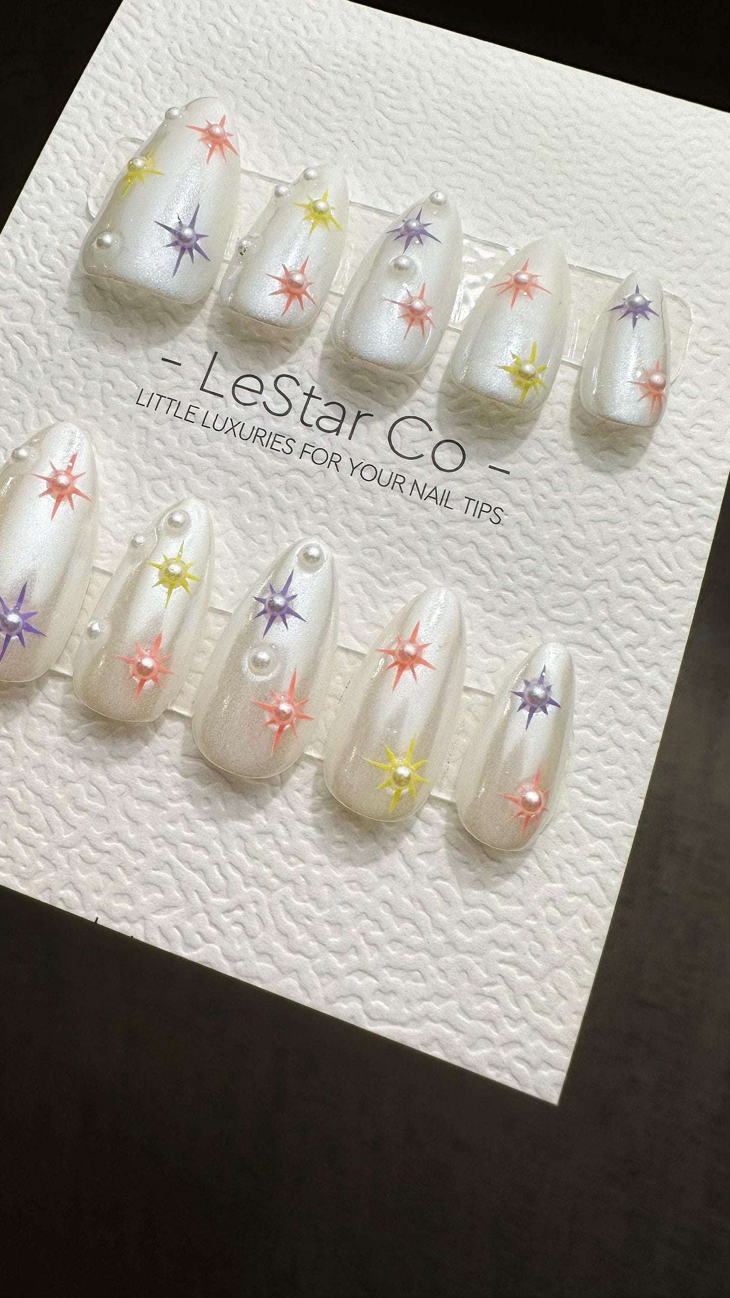 Reusable Stardust Serenade| Premium Press on Nails Gel | Fake Nails | Cute Fun Colorful Gel Nail Artist ML839