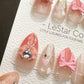 Reusable Pink Bow-tique | Premium Press on Nails Gel Hand Painted Pressons Customizable Gel Nail Artist faux nails ML840