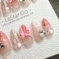 Reusable Pink Bow-tique | Premium Press on Nails Gel Hand Painted Pressons Customizable Gel Nail Artist faux nails ML840