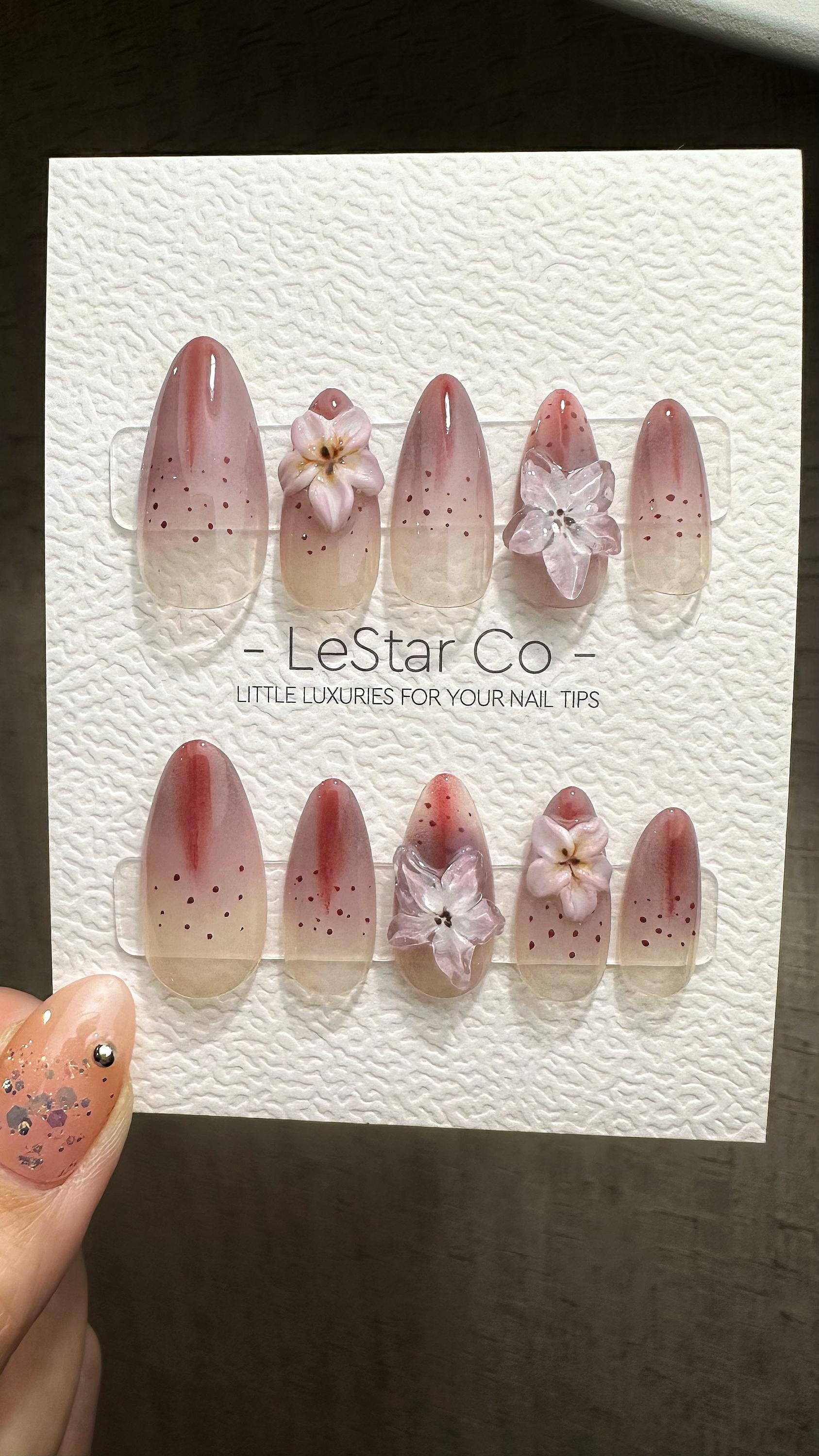 Reusable Mystic Blossom Dust | Premium Press on Nails Gel | Fake Nails | Cute Fun Colorful Gel Nail Artist faux nails ML620