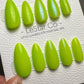 Reusable Zesty Lime Glitz Premium Press on Nails Gel Manicure Hand Painted Pressons Handmade | Lestarco faux nails TMR832