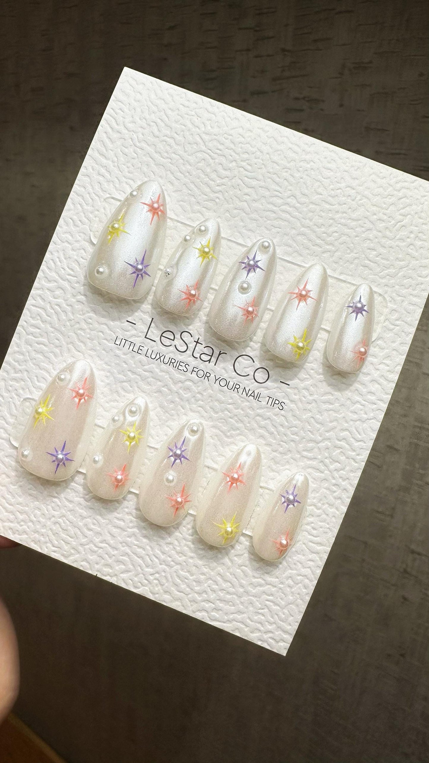 Reusable Stardust Serenade| Premium Press on Nails Gel | Fake Nails | Cute Fun Colorful Gel Nail Artist ML839