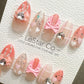 Reusable Pink Bow-tique | Premium Press on Nails Gel Hand Painted Pressons Customizable Gel Nail Artist faux nails ML840