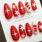 Reusable Stellar Scarlet Stripes| Premium Press on Nails Gel | Fake Nails | Cute Fun Colorful Gel Nail Artist ML843