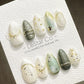 Reusable Frosted Emerald Elegance| Premium Press on Nails Gel | Fake Nails | Cute Fun Colorful Gel Nail Artist QN846