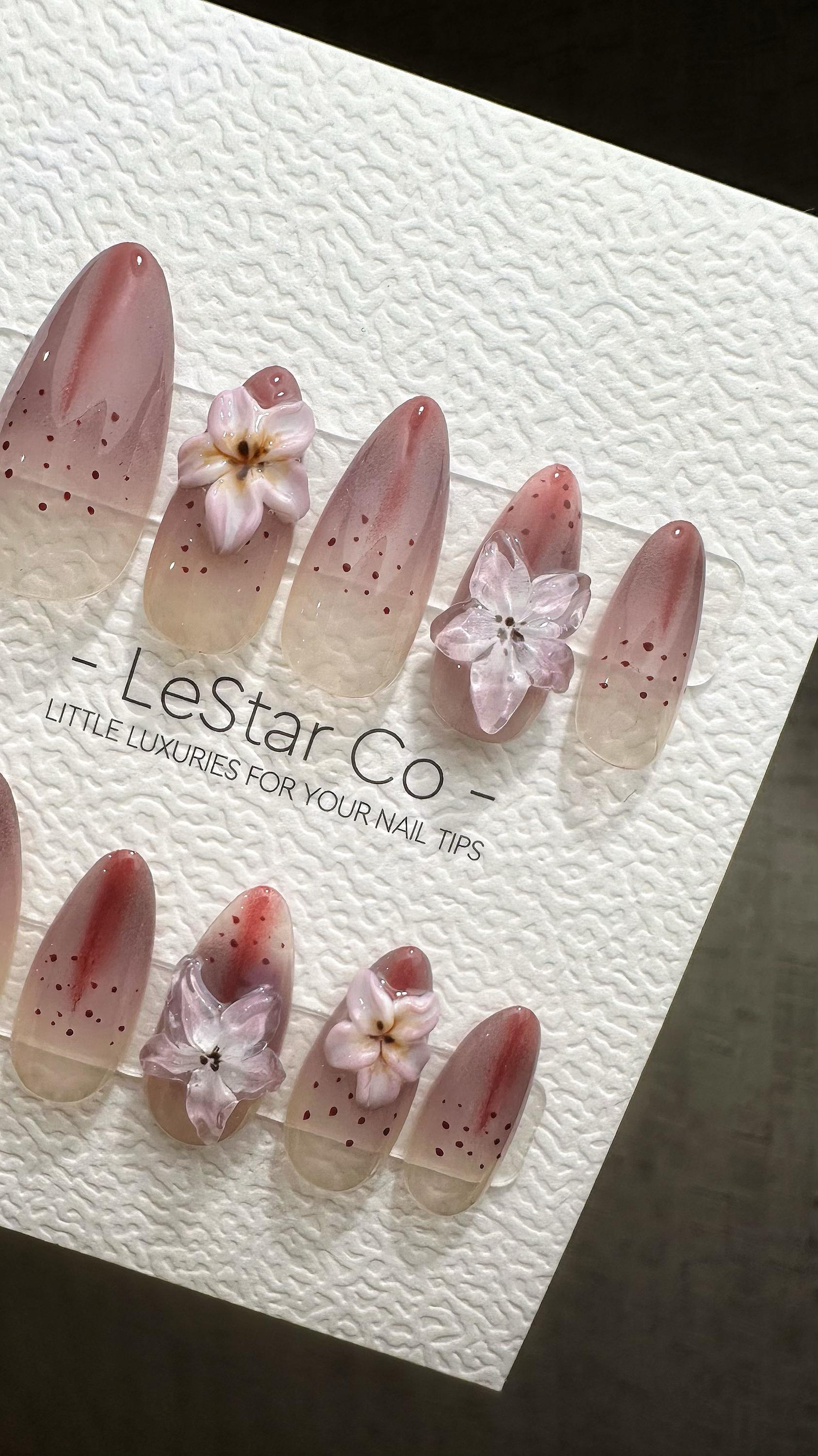 Reusable Mystic Blossom Dust | Premium Press on Nails Gel | Fake Nails | Cute Fun Colorful Gel Nail Artist faux nails ML620