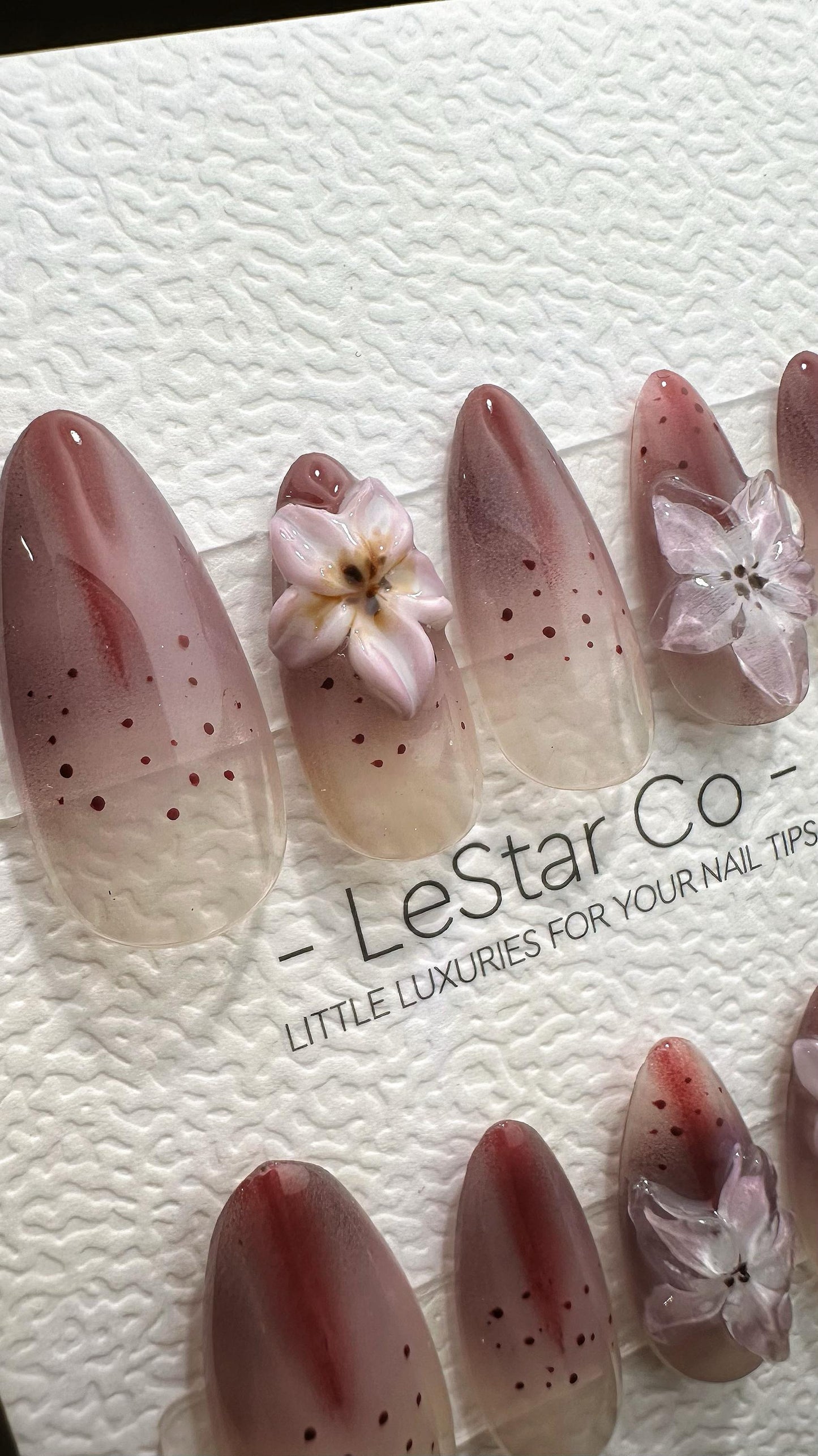 Reusable Mystic Blossom Dust | Premium Press on Nails Gel | Fake Nails | Cute Fun Colorful Gel Nail Artist faux nails ML620