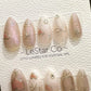 Reusable Gilded Pink Mirage| Premium Press on Nails Gel | Fake Nails | Cute Fun Colorful Gel Nail Artist QN848