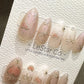 Reusable Gilded Pink Mirage| Premium Press on Nails Gel | Fake Nails | Cute Fun Colorful Gel Nail Artist QN848