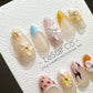 Reusable Pastel Petals Parade | Premium Press on Nails Gel | Fake Nails | Cute Fun Colorful Gel Nail Artist faux nails QN850