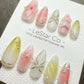 Reusable Soft Bloom| Premium Press on Nails Gel Hand Painted Pressons Customizable Gel Nail Artist faux nails YR862