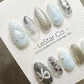 Reusable Pearl Frost | Premium Press on Nails Gel Hand Painted Pressons Customizable Gel Nail Artist faux nails BB877