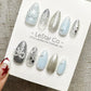 Reusable Pearl Frost | Premium Press on Nails Gel Hand Painted Pressons Customizable Gel Nail Artist faux nails BB877