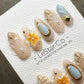 Reusable Coastal Chic| Premium Press on Nails Gel | Fake Nails | Cute Fun Colorful Gel Nail Artist faux nails WM887