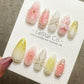 Reusable Soft Bloom| Premium Press on Nails Gel Hand Painted Pressons Customizable Gel Nail Artist faux nails YR862