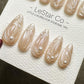 Reusable Oceanic Swirls | Premium Press on Nails Gel Hand Painted Pressons Customizable Gel Nail Artist faux nails YR864