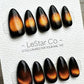 Reusable Molten Glow Orange Cat Eye Effect |Premium Presson Nails Gel Manicure Hand Painted Pressons Handmade | Lestarco faux nails ML898