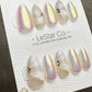 Reusable Iridescent Ribbon | Premium Press on Nails Gel Hand Painted Pressons Customizable Gel Nail False faux Nails ML903