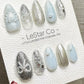 Reusable Pearl Frost | Premium Press on Nails Gel Hand Painted Pressons Customizable Gel Nail Artist faux nails BB877