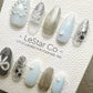 Reusable Pearl Frost | Premium Press on Nails Gel Hand Painted Pressons Customizable Gel Nail Artist faux nails BB877