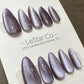 Reusable My Closest Friend Purple Cat Eye Effect | Nails Premium Press on Nails Gel Manicure Handprint Pressons Handmade| Lestarco WM883