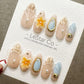 Reusable Coastal Chic| Premium Press on Nails Gel | Fake Nails | Cute Fun Colorful Gel Nail Artist faux nails WM887