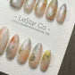 Reusable Gilded Blush | Premium Handmade Press on Nails Gel | Fake Nails | Cute Fun Colorful Gel Nail Artist faux nails BB890