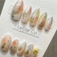Reusable Gilded Blush | Premium Handmade Press on Nails Gel | Fake Nails | Cute Fun Colorful Gel Nail Artist faux nails BB890