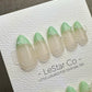 Reusable Chic Minimalist Mint French Tip with pearl | Press on Nails Gel | Fake Nails | Handmade Pressons faux nails ML913