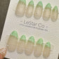Reusable Chic Minimalist Mint French Tip with pearl | Press on Nails Gel | Fake Nails | Handmade Pressons faux nails ML913