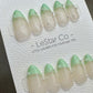 Reusable Chic Minimalist Mint French Tip with pearl | Press on Nails Gel | Fake Nails | Handmade Pressons faux nails ML913