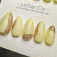 Reusable Lustrous Sand| Premium Press on Nails Gel Hand Painted Pressons Customizable Gel Nail faux nails ML915